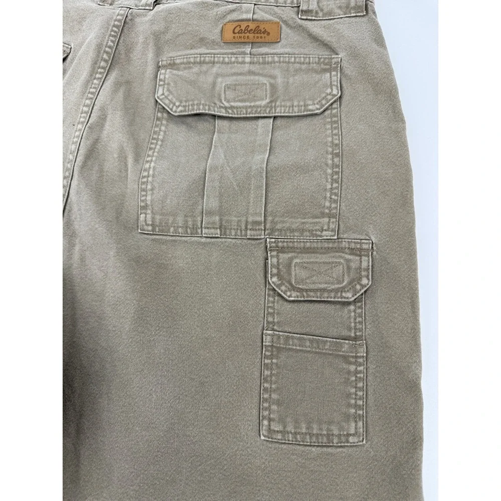 Cabelas 7-Pocket‎ Hiker Cargo Shorts 38 Hiking Mens Khaki Brown Cotton Outdoor